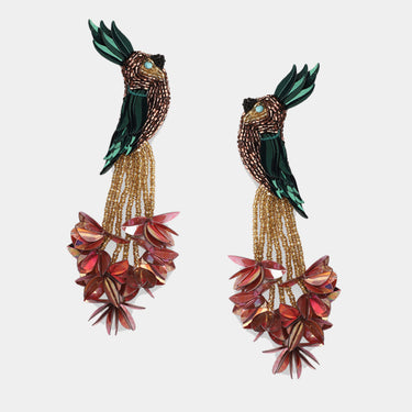 Bird of Paradise Earrings - Khaki