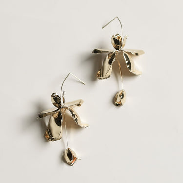 Magnolia Stem Drop Earrings
