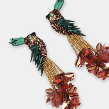 Bird of Paradise Earrings - Khaki