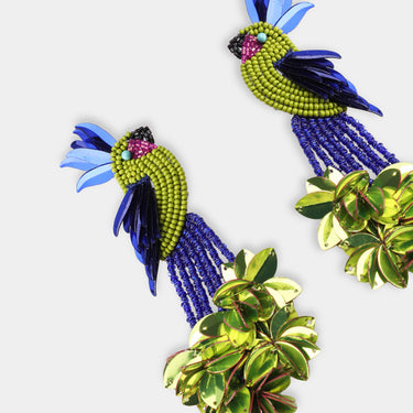 Bird of Paradise Earrings - Lime