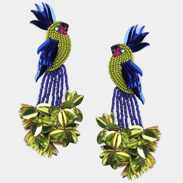 Bird of Paradise Earrings - Lime