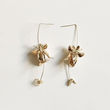 Magnolia Stem Drop Earrings - Mini