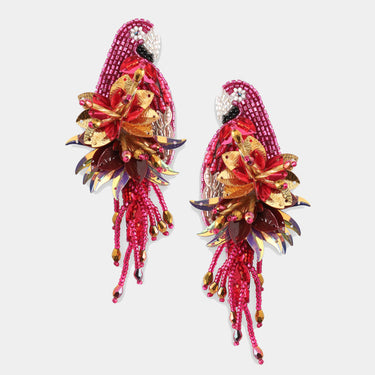 Parrot Earrings - Fuchsia