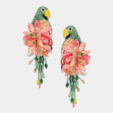 Parrot Earrings - Khaki